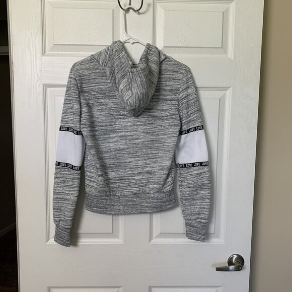 Love Women’s Small Gray Sweatshirt Hoodie Full Zip Long Sleeve - Picture 4 of 8